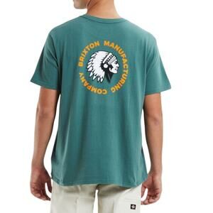 Brixton XL Mens Rival Stamp T Shirt Dark Forest Green Short Sleeve